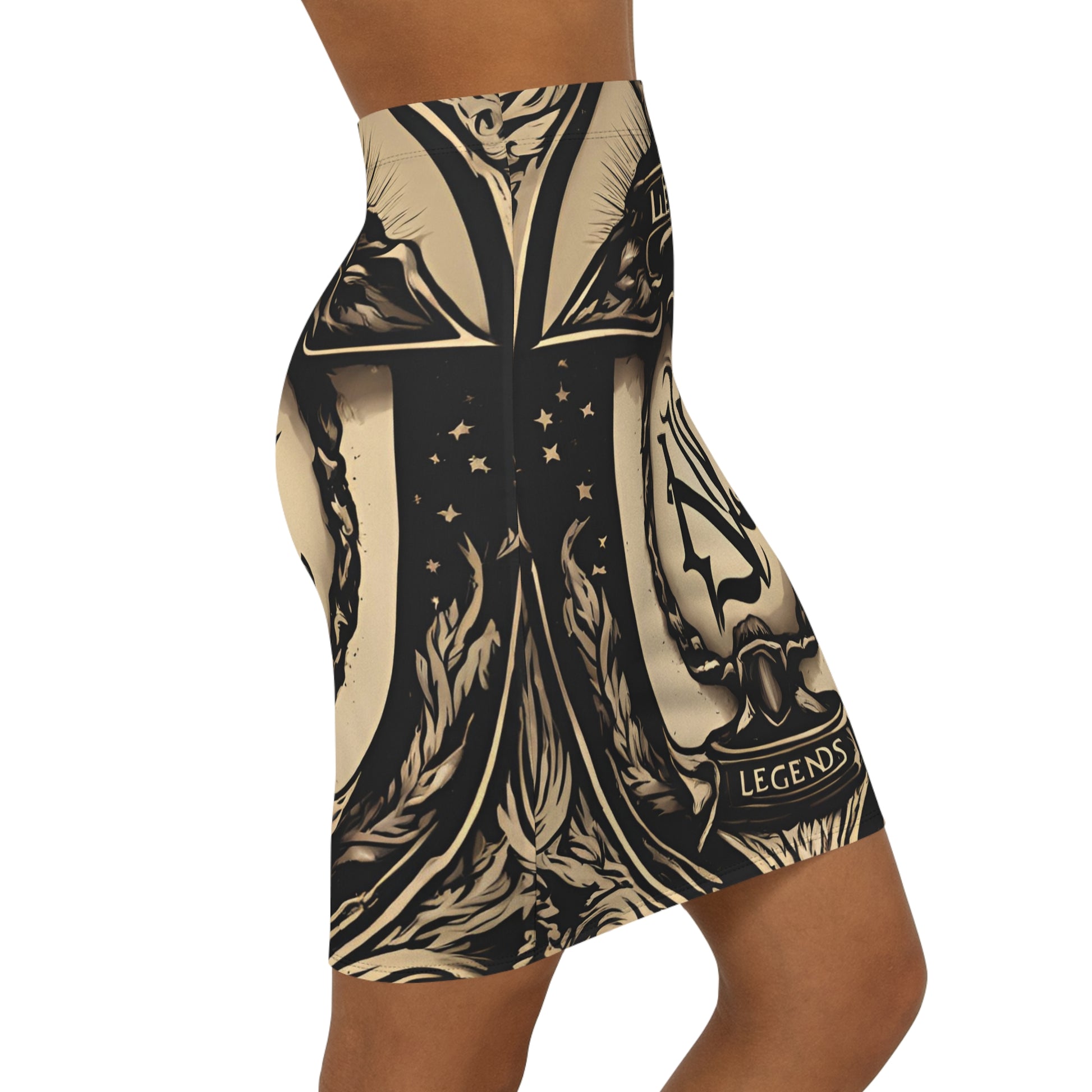 Legacy & Legends Women's Mid-Waist Pencil Skirt (AOP)