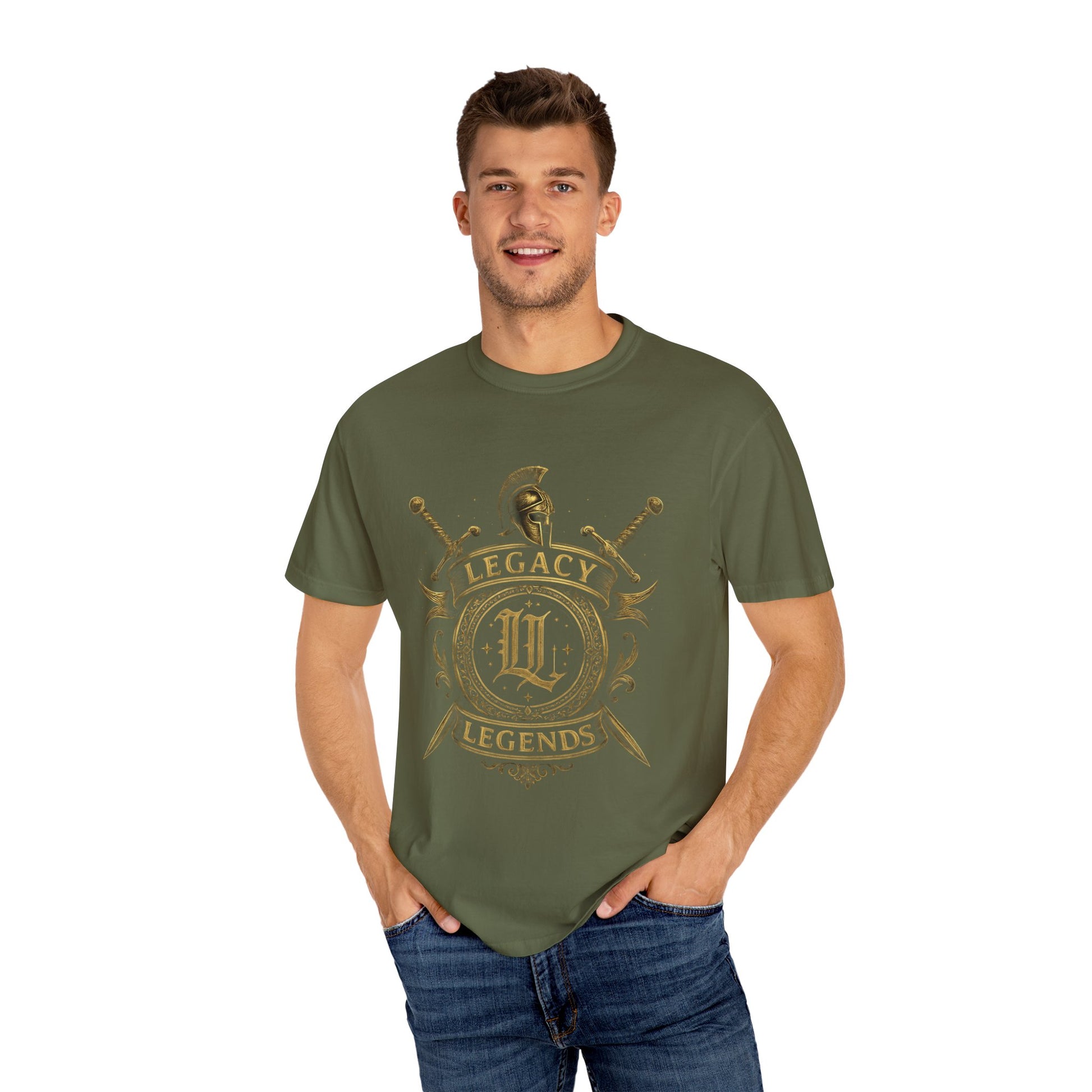 Unisex Garment-Dyed T-shirt with Legacy and Legends Design, Vintage Style Tee, Gift for History Buffs, Casual Wear, Men's & Women's Shirt