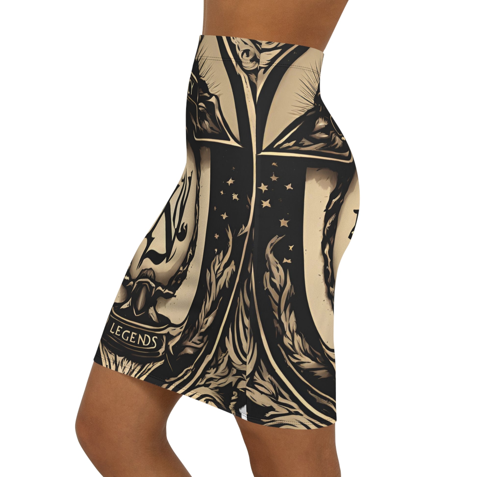 Legacy & Legends Women's Mid-Waist Pencil Skirt (AOP)