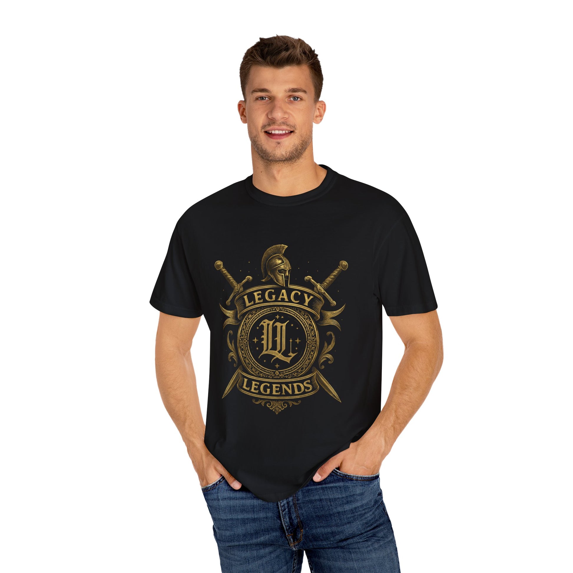 Unisex Garment-Dyed T-shirt with Legacy and Legends Design, Vintage Style Tee, Gift for History Buffs, Casual Wear, Men's & Women's Shirt