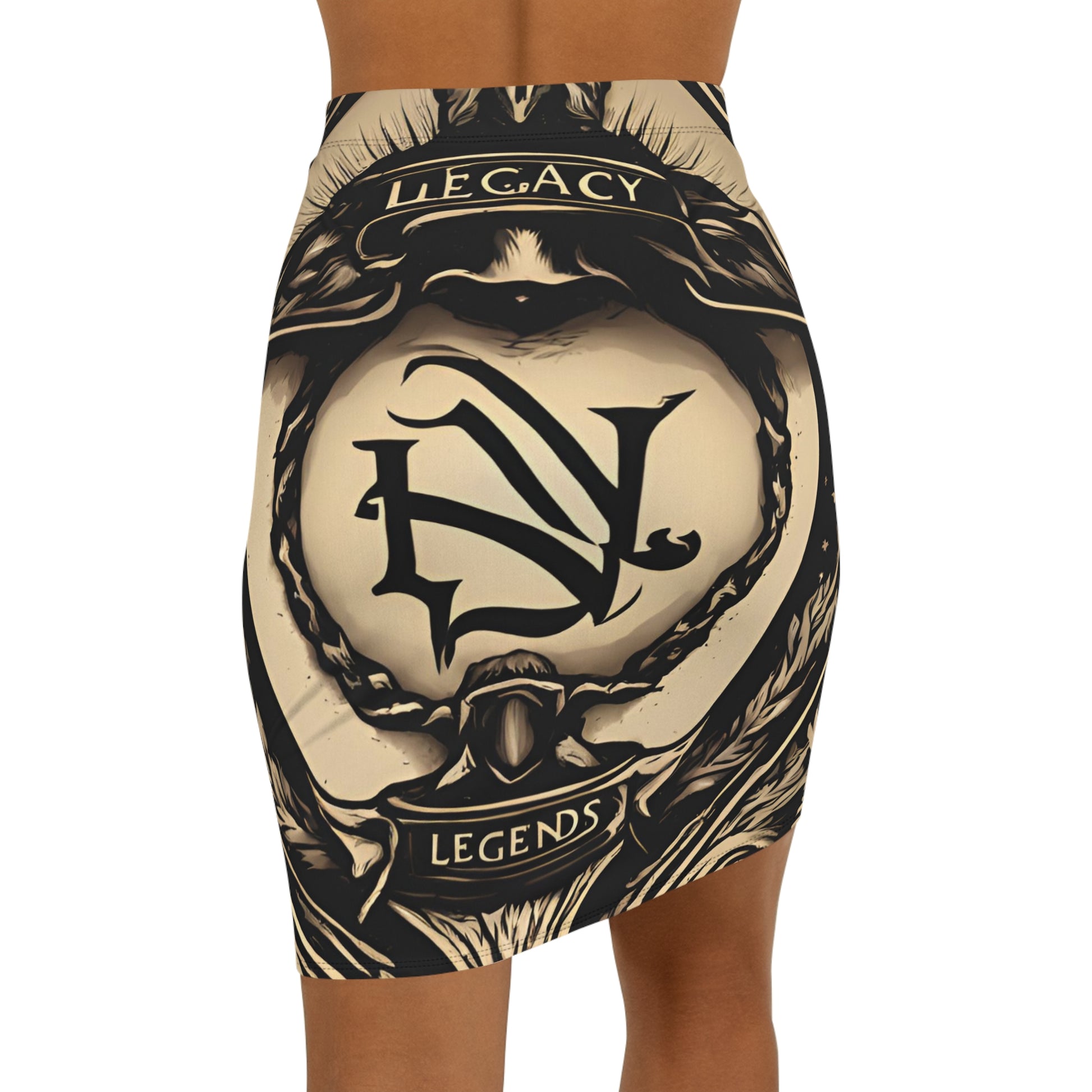 Legacy & Legends Women's Mid-Waist Pencil Skirt (AOP)