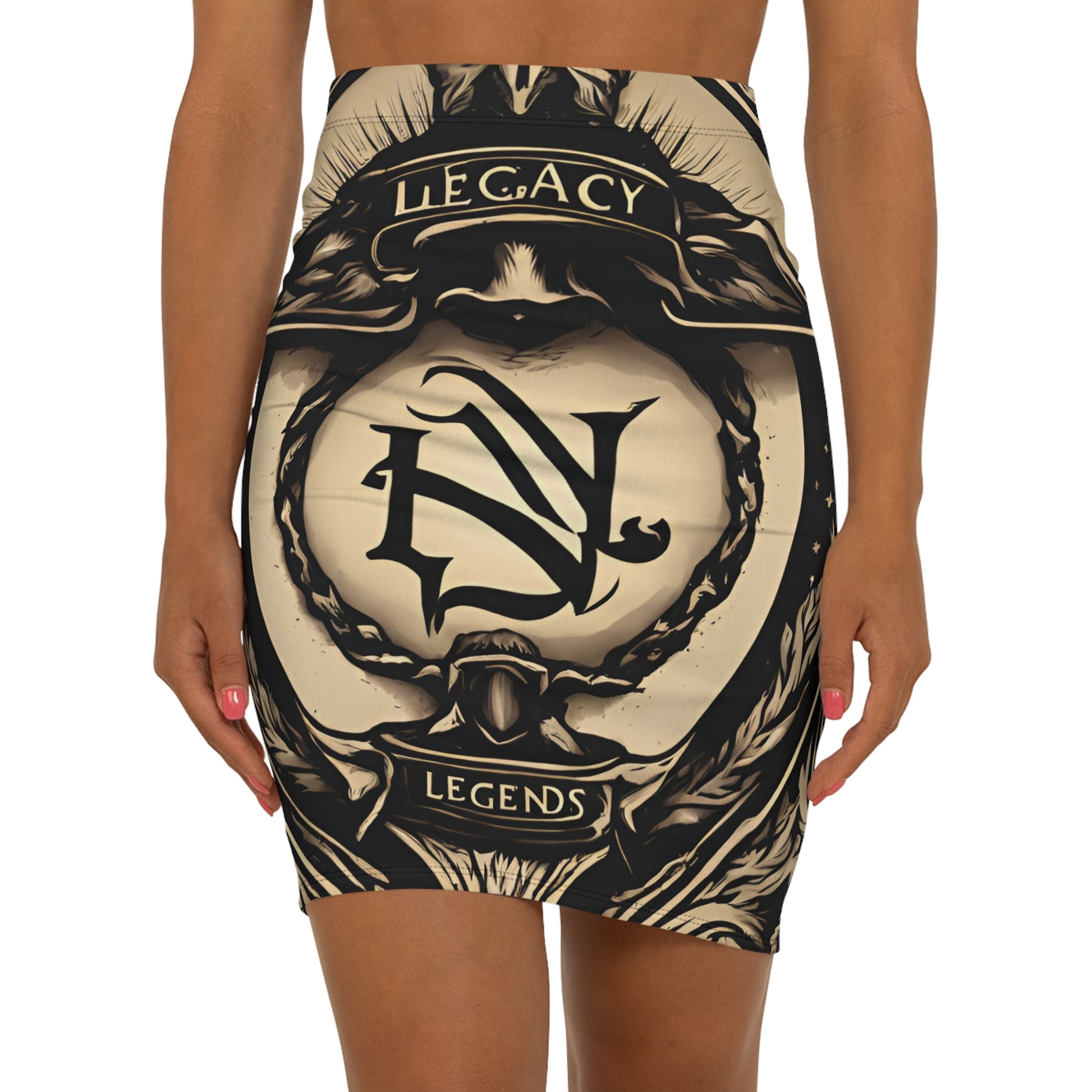 Legacy & Legends Women's Mid-Waist Pencil Skirt (AOP)